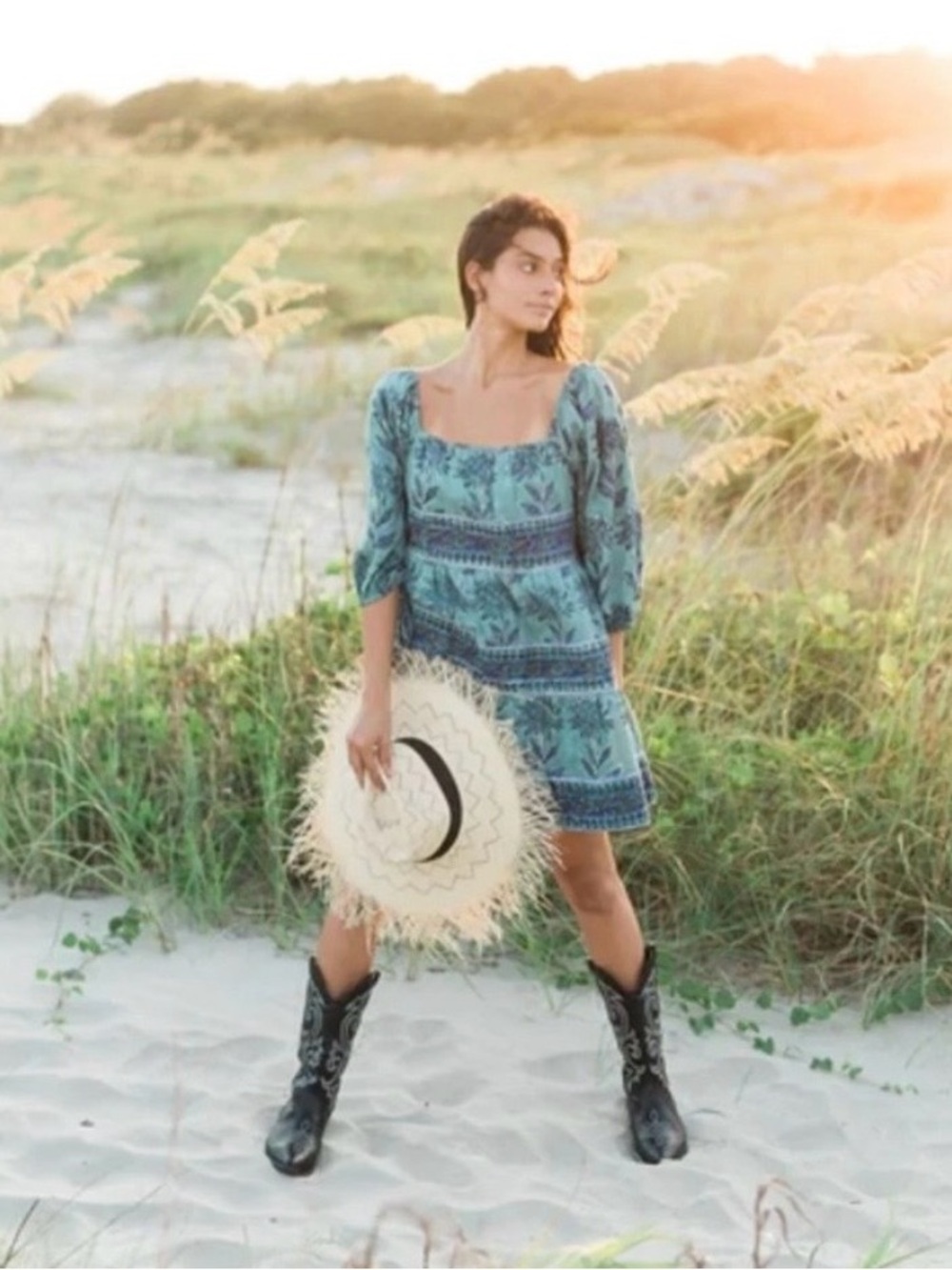 Victoria Dunn Boho cornflower dress